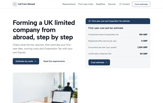 Startseite von ltd-formation-guide.co.uk