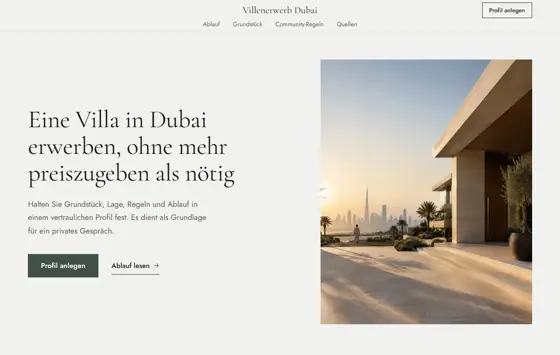 Startseite von villakaufendubai.de